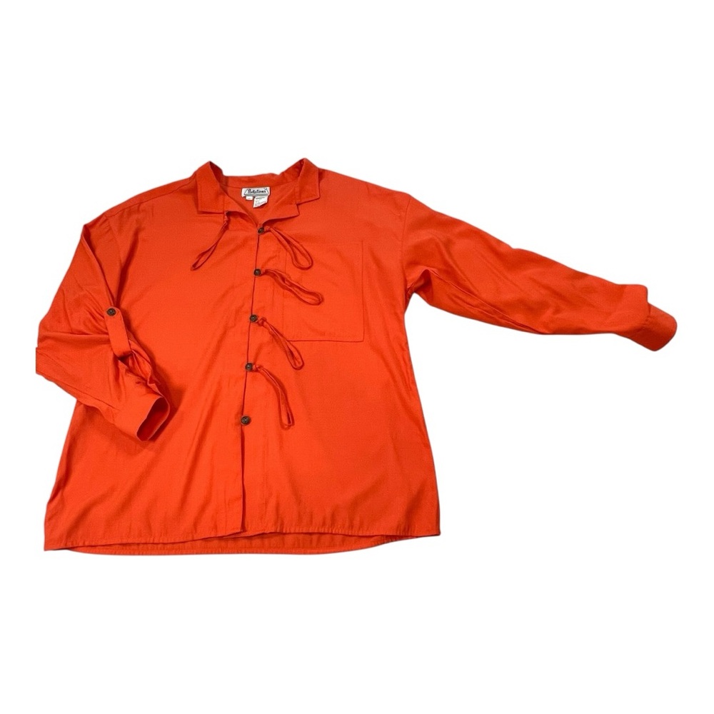 Vintage Notations Loop Detail Button Down Tunic |… - image 2